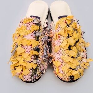 Vibrant Multicolor Res Ipsa Mules Slippers Textured Sold As Is!